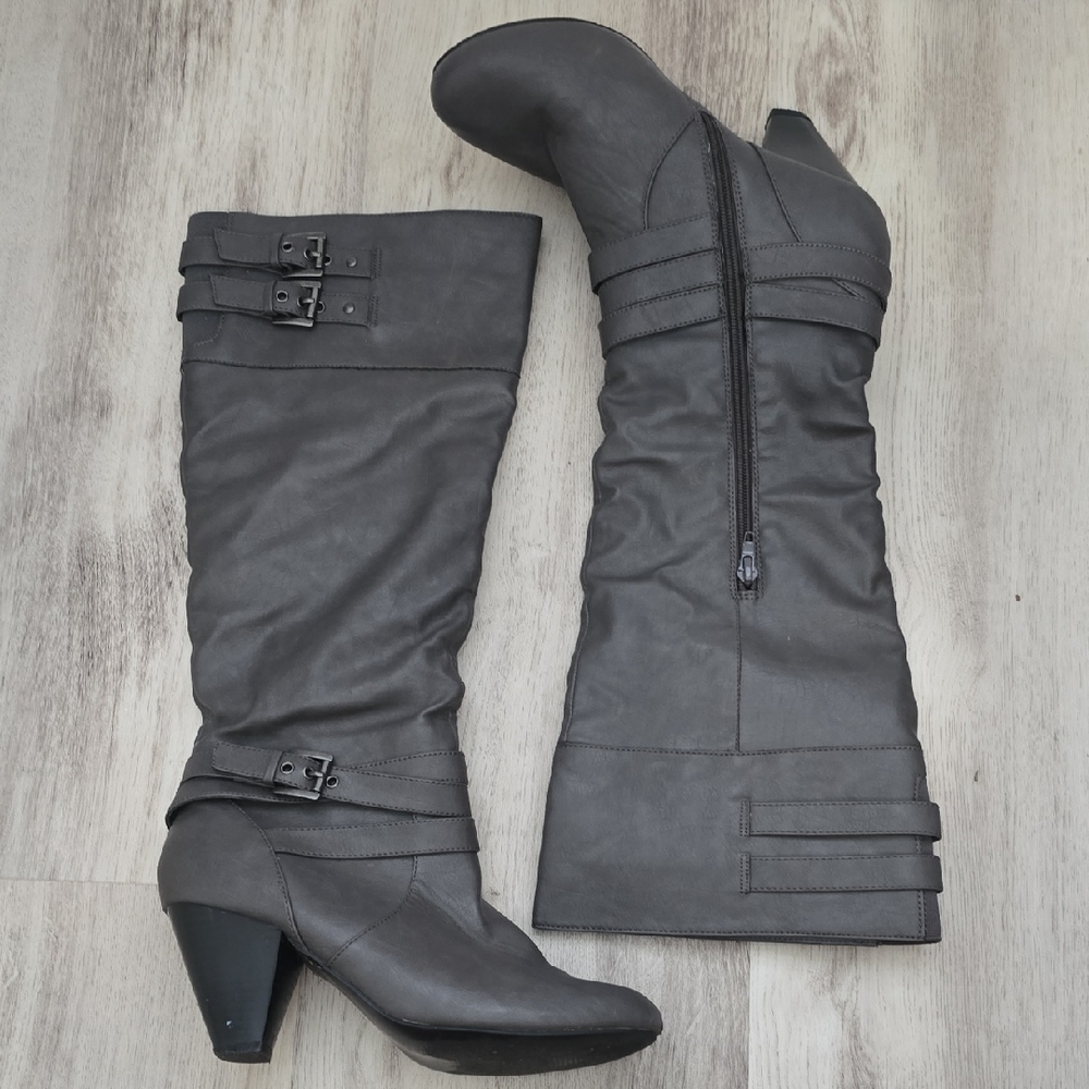Rampage Gray Heeled Boots 7½